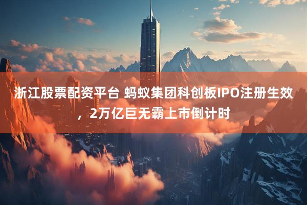 浙江股票配资平台 蚂蚁集团科创板IPO注册生效，2万亿巨无霸上市倒计时